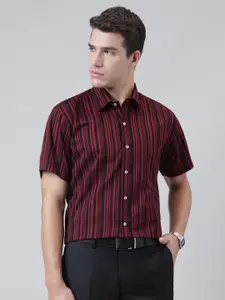 ACCOX Comfort Vertical Striped Short Sleeves Cotton Formal Shirt