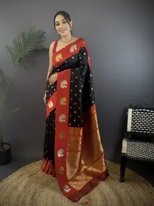 elora Woven Design Silk Blend Banarasi Saree