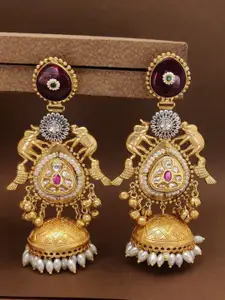 ABDESIGNS Gold Plated Classic Kundan Drop Earrings