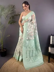 elora Floral Zari Silk Blend Banarasi Saree