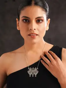 JAYPORE Silver Statement Necklace