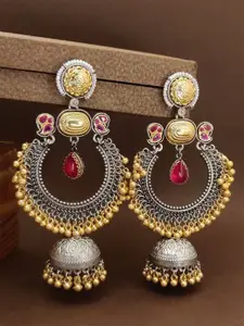 ABDESIGNS Elegant German Silver Plated Dangler Dome Shaped Drop Earrings