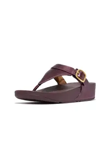 fitflop Women Leather Wedge Heel Sandals With Buckles