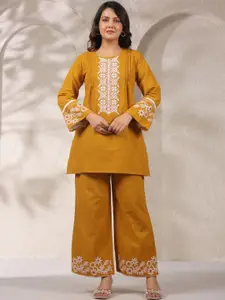 AUTUMN LANE Mahua Printed Pure Cotton Round Neck Top & PalazzosCo-OrdSet