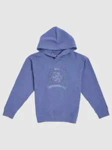 Tommy Hilfiger Boys Long Sleeves Embroidered Hooded Sweatshirt