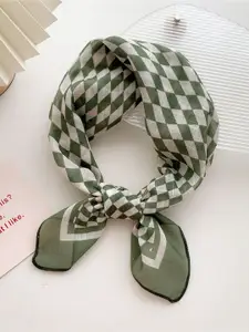 QUECY Women Printed Scarf with Solid Border