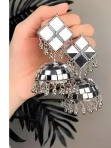 Sangria Oxidised Alloy Artificial Beads Earrings