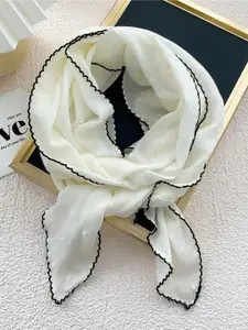 QUECY Women Taping Bordered Scarf