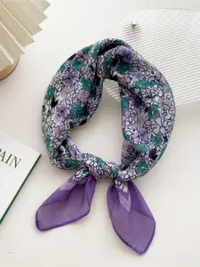 QUECY Women Printed Scarf with Solid Border