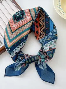 QUECY Women Printed Scarf with Solid Border