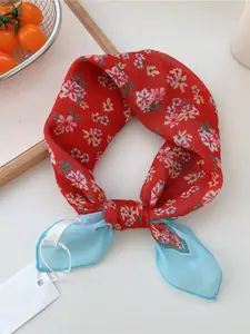 QUECY Women Printed Scarf with Solid Border