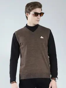 Monte Carlo Men Solid V Neck Pullover Casual Sweater Vest