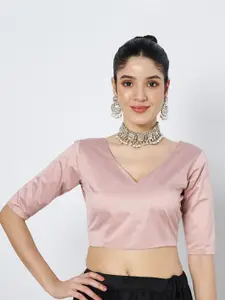 flaher Silk V-Neck Saree Blouse