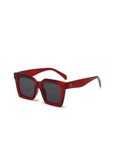 LULU & SKY Women Full Rim style Square Sunglasses with 55727-RED GRAY