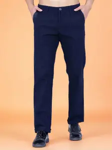 AWACK Men Tailored Stripped High-Rise Easy Wash Trousers