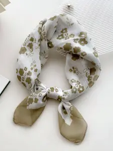 QUECY Women Printed Scarf with Solid Border