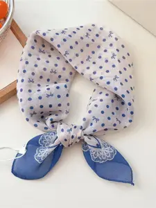 QUECY Women Printed Scarf with Solid Border