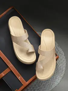 The Roadster Lifestyle Co. Women Embellished Wedge Heel Sandals