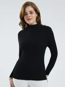 Monte Carlo Women Ribbed Turtle Neck Pullover Sweater