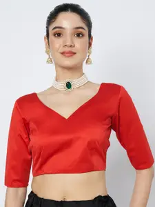 flaher V Neck Saree Blouse