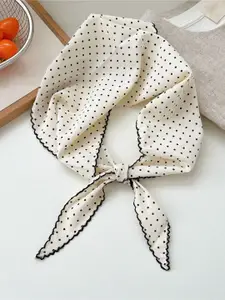 QUECY Women Printed Taping Border Scarf