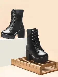 JM LOOKS Women's Block-Heeled ChelseaBoots