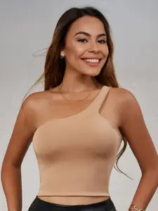 StyleCast Women One Shoulder Sleeveless Tank Crop Top