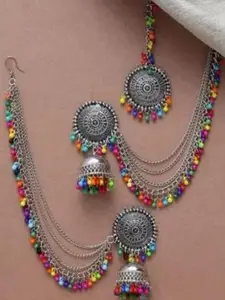 Sangria Oxidised Alloy Artificial Beads Earrings