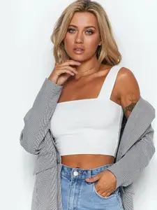 StyleCast Women Solid Blouson Crop Top