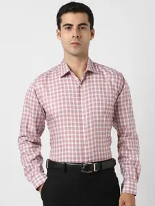 Van Heusen Checked Spread Collar Pure Cotton Formal Shirt