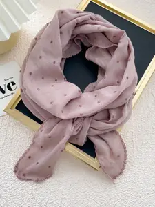 QUECY Women Emboridered Scarf with Taping Border