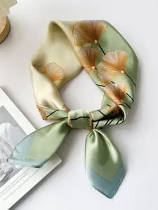 QUECY Women Printed Silk Scarves