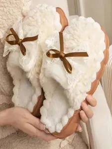 WOLVESDEN Women Set of 2 Self Design Bow Room Slippers Flip Flops