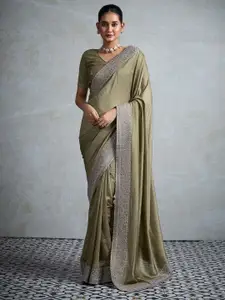 Saree mall Embellished Beads and Stones Heavy Work Sarees