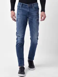 Numero Uno Men Skinny Fit Low-Rise Mildly Distressed Light Fade Stretchable Jeans