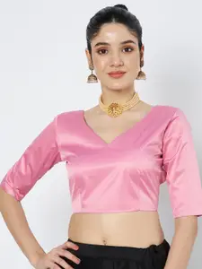 flaher Silk V-Neck Saree Blouse