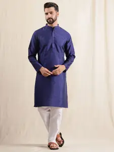 Anouk Men Mandarin Collar Regular Straight Kurta with Pyjamas