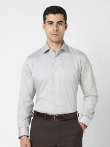 Van Heusen Men Textured Spread Collar Pure Cotton Formal Shirt