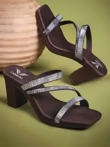 carrito Women Western Embellished Party Block Heels Sandals