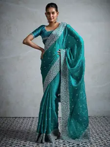 Saree mall Embellished Embroidered Pure Chiffon Sarees