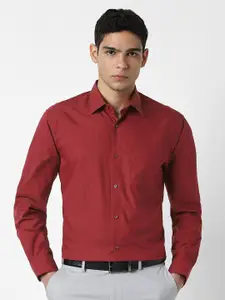 Van Heusen Textured Spread Collar Pure Cotton Formal Shirt