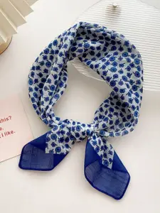 QUECY Women Printed Scarf with Solid Border