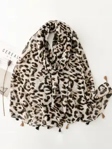 QUECY Women Printed Scarf with Tasselled