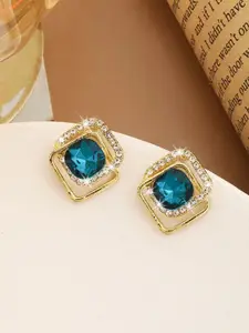 Celestique Crystals Studded Square Shaped Studs