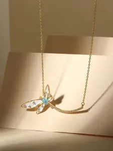 Cierra 18 KT Gold Plated Zircon Studded Minimal Necklace