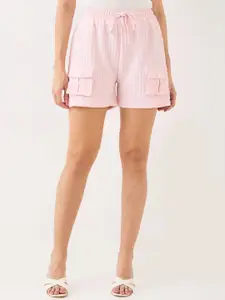 SPYKAR Women Self Design Mid-Rise Shorts