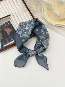 QUECY Women Ethnic Modif Printed Taping Border Scarf