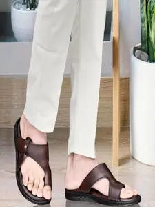 ZIRSQ Men Brown Synthetic Leather Sandals