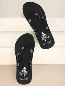 TWO SOFT Women Printed Thong Flip-Flops