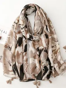 QUECY Women Abstract Printed Scarf